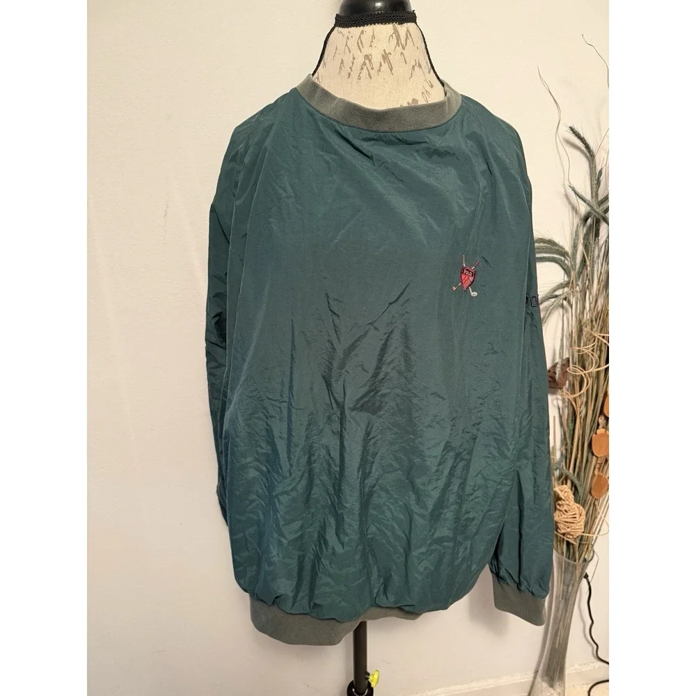 VINTAGE Polo Ralph Lauren‎ Jacket L Nylon Golf  Windbreaker Green Pullover